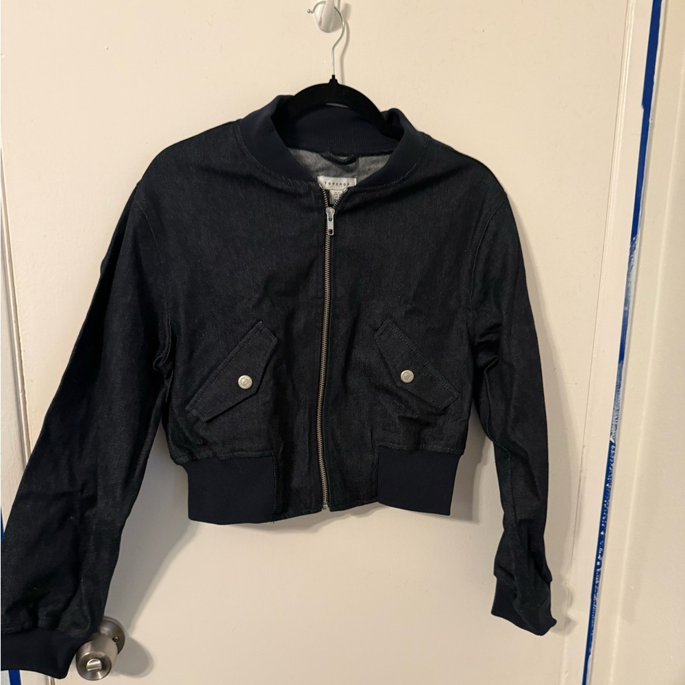 Topshop cropped denim jacket 8
